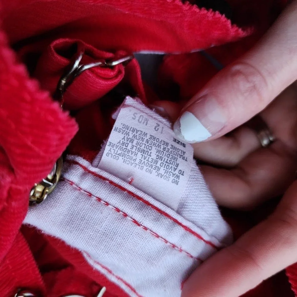 VTG OSHKOSH B'GOSH Made in USA Red Corduroy Overalls Baby‎ 12 Months